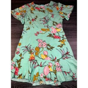 Luna Tuccini Floral Flutter Sleeve Ruffle Mini Dress Small Cottagecore Boho Tea